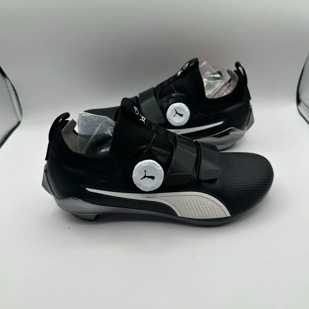 PUMA PWRSPIN Indoor Cycling Shoes Black/White 378096-04 Men's 5 NEW - Picture 2 of 10